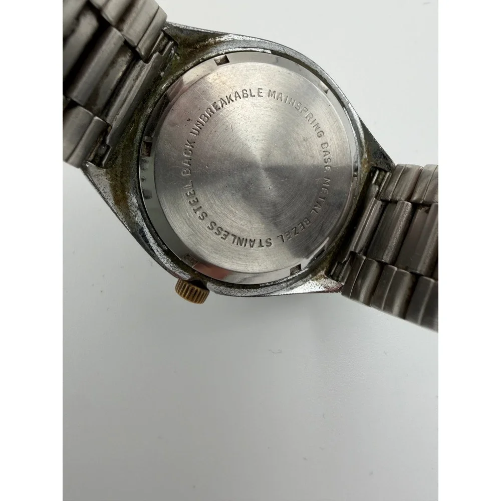 Vintage Exacta 17 Jewels Watch Brown Dial Shark Logo For Parts Untested